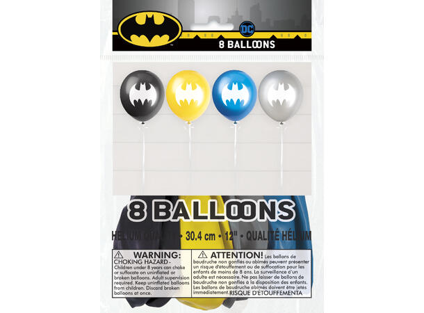 Batman 8 Gummiballonger - 30cm (12")