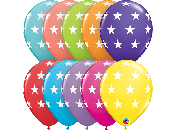 Big Stars 6 gummiballonger - 28cm (11")