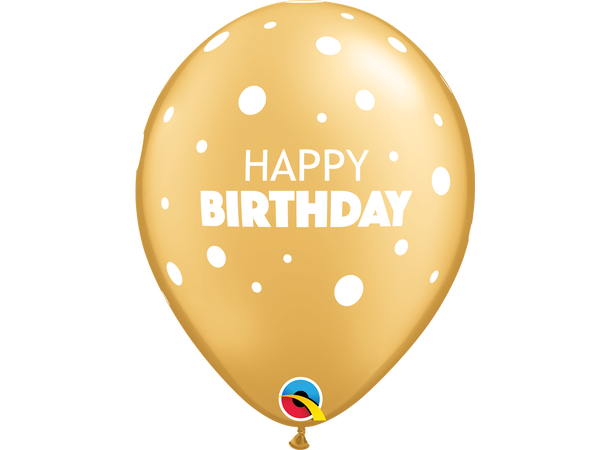 Birthday Big & Little Dots 25 gummiballonger - 28cm (11")