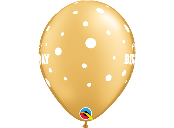 Birthday Big & Little Dots 25 gummiballonger - 28cm (11")