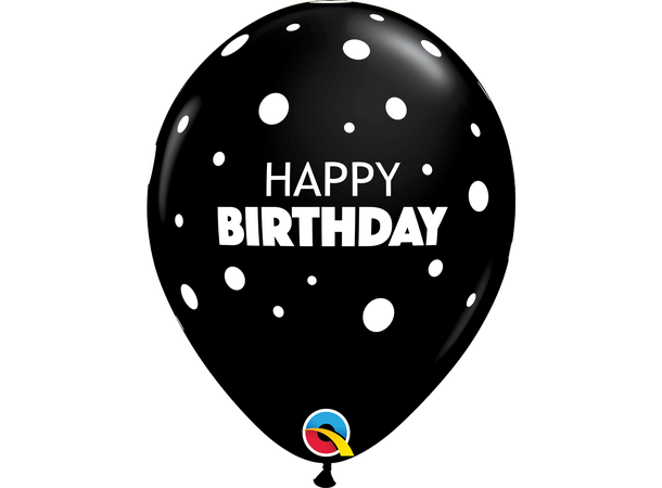 Birthday Big & Little Dots 25 gummiballonger - 28cm (11")