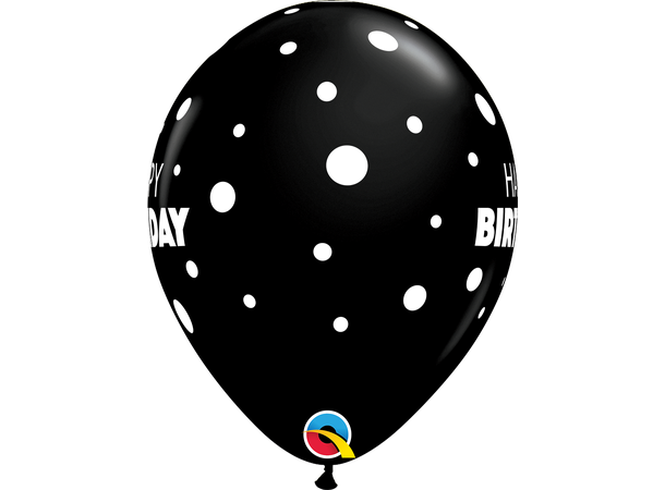 Birthday Big & Little Dots 25 gummiballonger - 28cm (11")