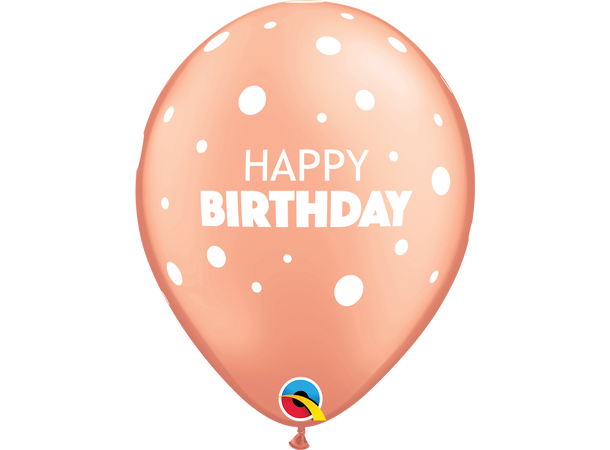 Birthday Big & Little Dots 25 gummiballonger - 28cm (11")