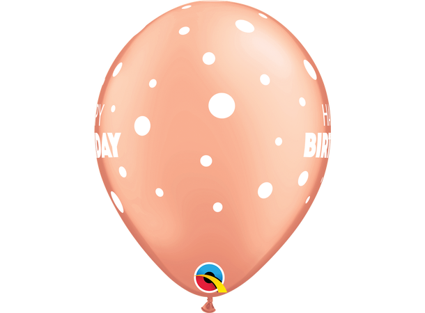 Birthday Big & Little Dots 25 gummiballonger - 28cm (11")