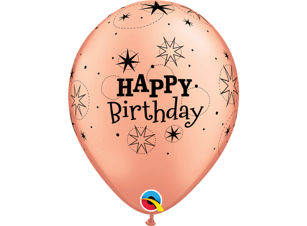 Birthday Sparkle - Rose Gold 25 gummiballonger - 28cm (11")