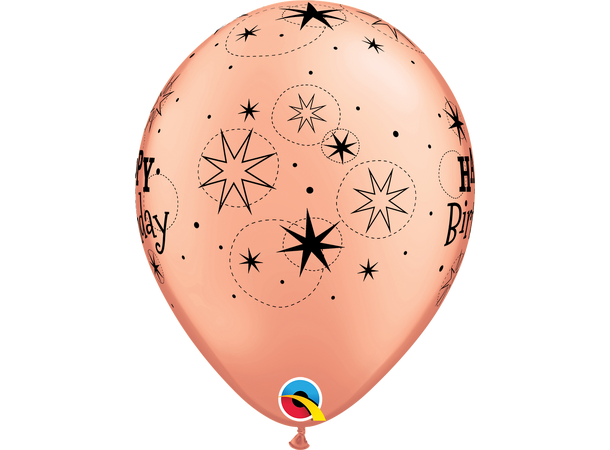 Birthday Sparkle - Rose Gold 25 gummiballonger - 28cm (11")