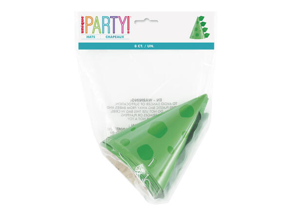 Blue & Green Dinosaur 8 Hatter i papp
