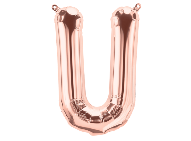 Bokstav U Rose Gold 1 Folieballong - 41cm (16")