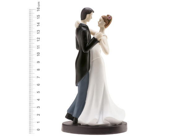 Brudepar romantisk - Bryllupswals 1 Kakefigur i plast - 16cm 