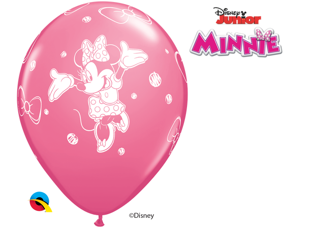 Disney Minnie (Pink, Wild Berry Rose) 25 gummiballonger - 28cm (11")