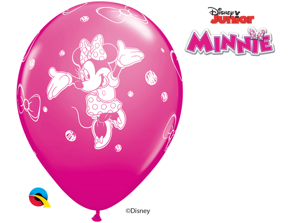 Disney Minnie (Pink, Wild Berry Rose) 25 gummiballonger - 28cm (11")
