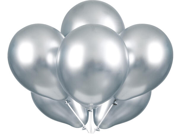 Ensfarget Platinum - Silver 6 Gummiballonger - 28cm (11")