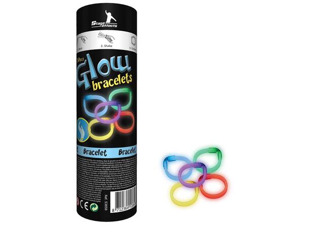 Glowstick armbånd - Miks 1 rør med 30 triple glowstick - 20cm
