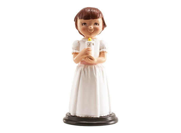 Konfirmasjon - Animert stil -Jente m/lys 1 Kakefigur i plast - 13cm