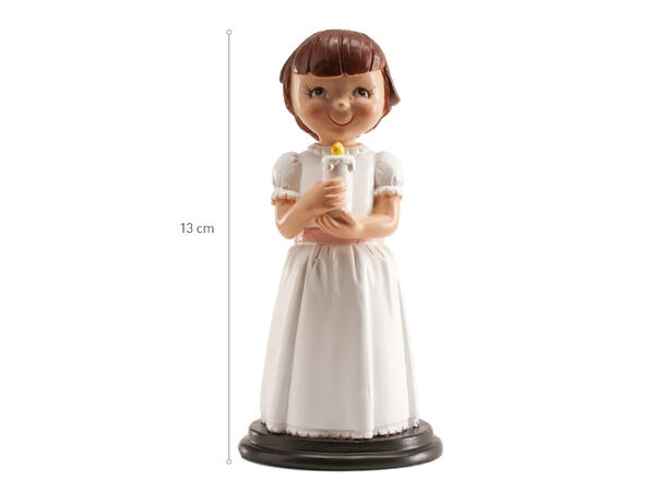 Konfirmasjon - Animert stil -Jente m/lys 1 Kakefigur i plast - 13cm 