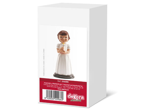 Konfirmasjon - Animert stil -Jente m/lys 1 Kakefigur i plast - 13cm
