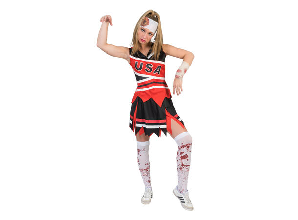 Kostyme - Zombie - Cheerleader 1 Skjørt og bluse