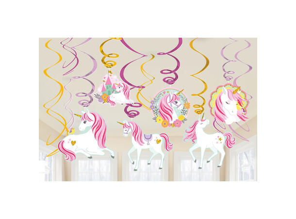 Magical Unicorn 12 Hengedekorasjoner - 61cm