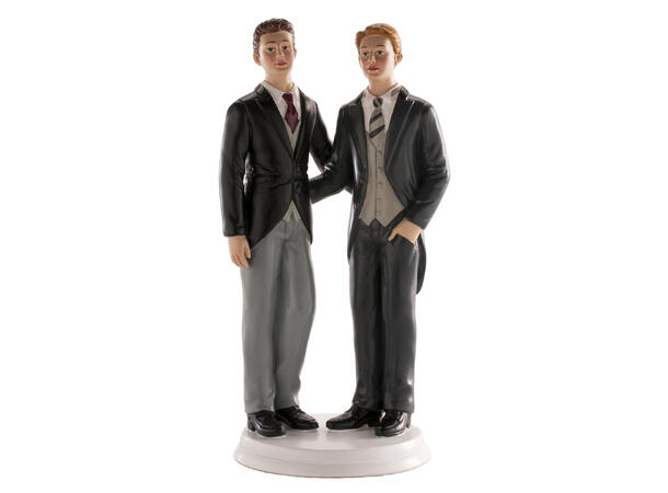 Mannlig brudepar - Kaketopp 1 Kakefigur i plast - 20cm 