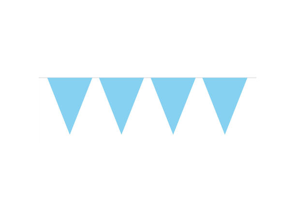 Mini Flaggbanner - Lys Blå 1 Flaggbanner i plast- 3m - 14cm høy