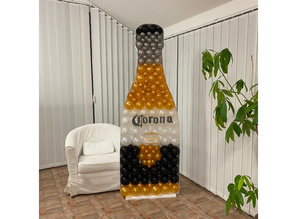Mosaikkramme til ballonger - Flaske STOR 1 Ramme i isopor/bølgepapp - 190cm høyde