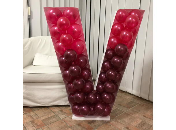 Mosaikkramme til ballonger - "V" 1 Ramme i isopor/bølgepapp - 100cm høyde