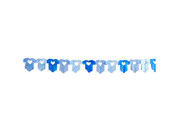 Papirgirlander - Lyseblå babybody 1 Papirgirlander uttrekkbar - 6m