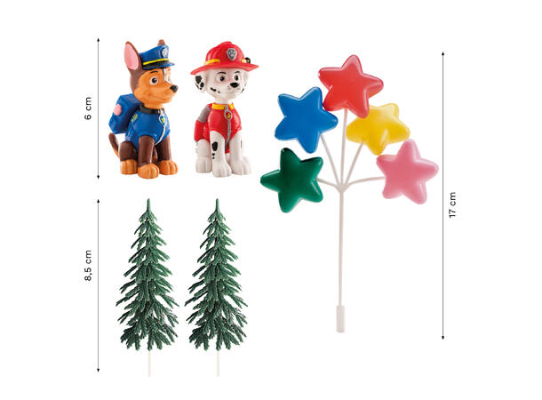 Paw Patrol - Kakedekorasjon 5 kakefigurer i plast 