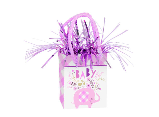 Pink Floral Elephant 1 Ballongvekt Gavepose - 157g