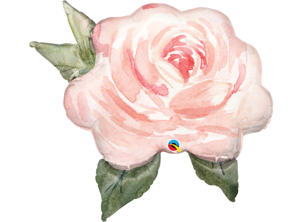 Pink Watercolour Rose 1 Stor folieballong - 91cm