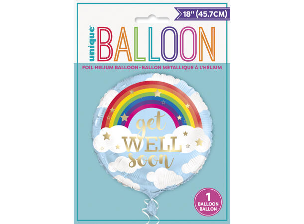 Regnbue - Get Well Soon 1 Folieballong - 46cm(18")