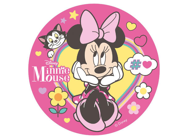 Rosa Minnie Mus 1 Spiselig kakeskilt - 20cm