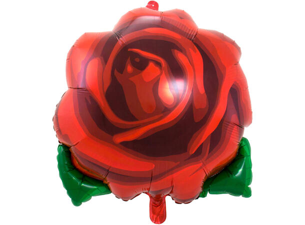 Rød rose Folieballong med form - 56x62cm
