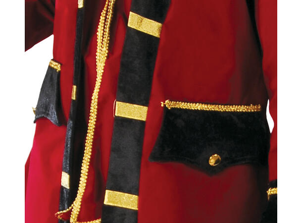 Sjørøverkaptein - Sort/Rød 1 Herrekostyme - Str 52-54 (L) 