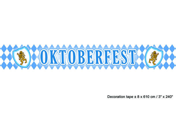 Sperrebånd - Oktoberfest 1 rull i plast - 6,1m - 8cm bred