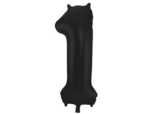 Tallballong - Matt Sort 1 1 Folieballong - 86cm (34")