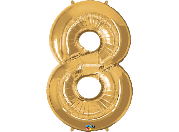 Tallballong 8 Gold 1 Folieballong - 86cm (34")