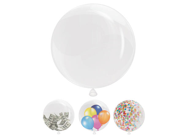 Transparent plastballong - rund 50 Plastballonger - 46cm (18")