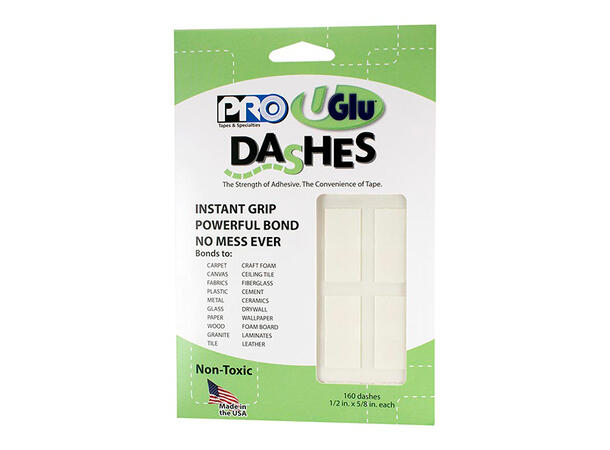 Uglu Adhesive Dashes Pakke med 160 limputer - 1/2" x 5/8"