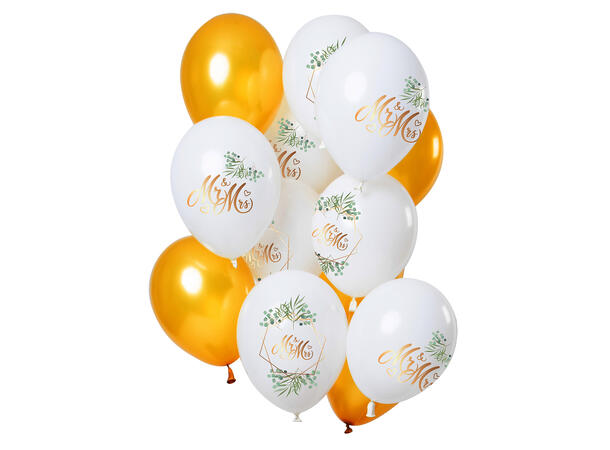 Wedding - Ballongbukett 12 Gummiballonger - 33cm (13")