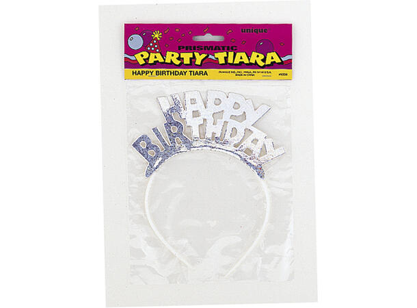 Happy Birthday - Prismatisk 1 Tiara i plast - Onesize