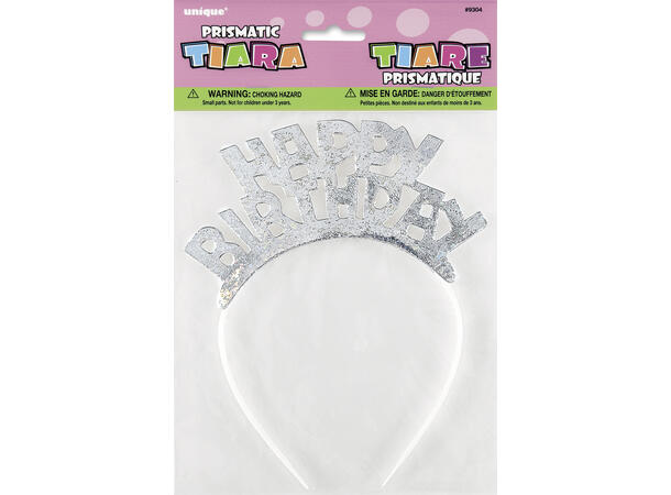 Happy Birthday - Prismatisk 1 Tiara i plast - Onesize