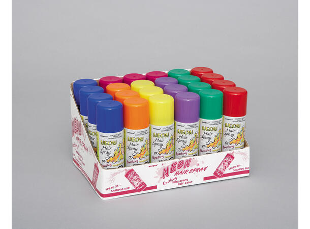 Hårspray - Neon Assortert (7 farger) 1 Hårspray - 1,3dl - i display med 24