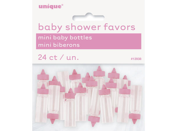 Tåteflasker - Plastikk - Mini, Rosa 24 stk