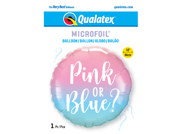 GENDER REVEAL OMBRE 1 Folieballong rund - 46cm (18")