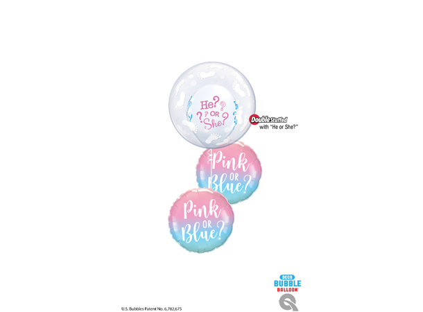 GENDER REVEAL OMBRE 1 Folieballong rund - 46cm (18")