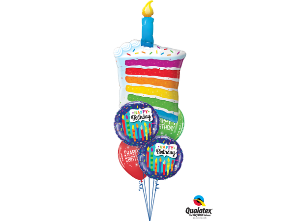 RAINBOW CAKE & CANDLE 1 Folieballong med form – 107cm (42")