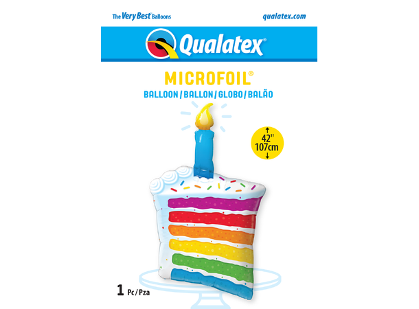 RAINBOW CAKE & CANDLE 1 Folieballong med form – 107cm (42")