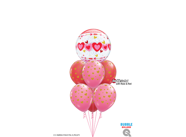 LOVE CONNECTED HEARTS 1 Bubbleballong - 56cm (22")
