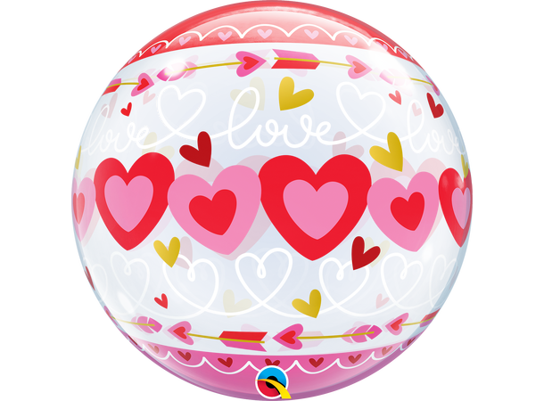 LOVE CONNECTED HEARTS 1 Bubbleballong - 56cm (22")